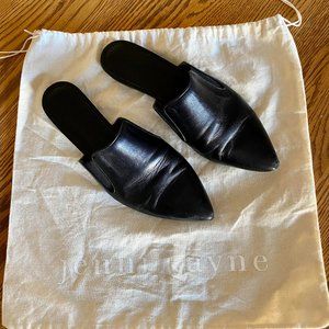 Jenni Kayne Black Leather Mule Sandals size 39